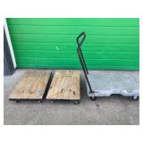Rubbermaid Cart, (2) Wood Platform Dollies