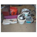 Hardware Buckets, Boxes, Tools and Tile Cut