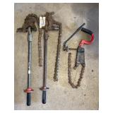 (3) Ridgid Pipe Chain Wrenches Mod. 226, Others