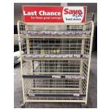 Rolling Metal Display Rack w/ Sign, 48'x19'x76'