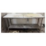 Stainless Steel Work Table w/ (2) Poly Top Pieces