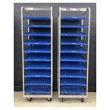 (2) Rolling Bread Display Carts 28'x24'x80'