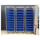 (3) Rolling Bread Display Carts 28'x24'x80'
