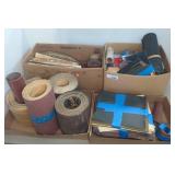 Box Lot Assorted Sandpaper Rolls and Sheets