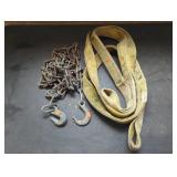 Tow Chain With Hooks And Nylon Lifting Sling