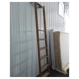Vintage Wooden 7-Step Straight Ladder