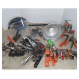Spring Clamps, Face Shield, and Work Lamp