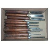 11 Woodturning Chisels with Wood Handles