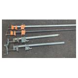 Four Pipe/Bar Clamps Assorted Sizes