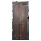 Wooden Cabinet with Six Shelves and Paneled Doors