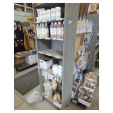 Tall Gray Rolling Pegboard Storage Shelf
