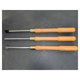 3 Wood Handle Wood Turning Tools