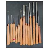 13 Woodturning Lathe Chisels With Wood Handles