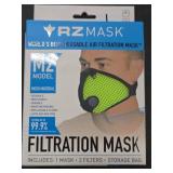 RZ M2 Filtration Mask Safety Green Sz L, 2 Count