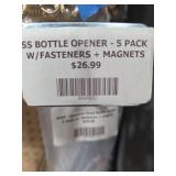 Stainless Steel Bottle Opener 5 Pack With Fastener