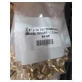 3/8" x 16 TPI Threaded Brass Insert, 10 Pack