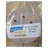 (2) Norton 6" 6H 320 Grit Sanding Discs 25 Pack