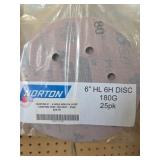 (2) Norton 6" 180 Grit Sanding Disc 25 Pack