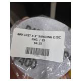 400 Grit 3" Sanding Discs, Pack of 25