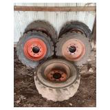 (4) Bobcat 10-16.5 Heavy Duty Skid Steer Wheels