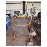 Metal Floor Lamp, 54' Tall, Wood Stand