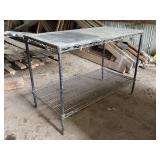 Metal Utility Work Table with Shelf, 48x24x34