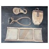Vintage Wood and Metal Farm Tools