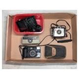 Vintage Cameras Including Canon and Kodak