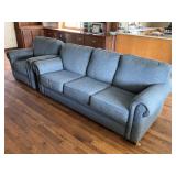 Flexsteel Blue Upholstered Sofa and Armchair Set