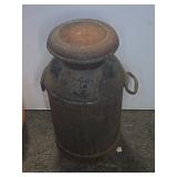 Large Rusted Metal Milk Can with Handles