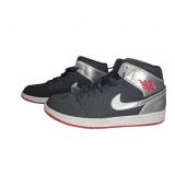 Nike Air Jordan 1 Mid Black Silver Red Size 13