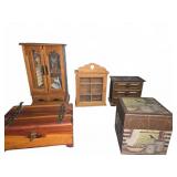 Miniature Wooden Chests and Cabinets Set