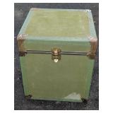 Vintage Seward Green Metal Storage Trunk