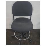 Black Adjustable Office Chair With Foot Ring