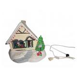Lighted Ceramic Santa House Christmas Decor