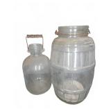 Glass Jug and Barrel Jar