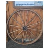 Wooden Wagon Wheel with Metal Rim