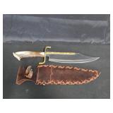 Fixed Blade Bowie Knife With Stag Handle