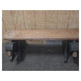 Wood Bench With Bear Shaped Supports