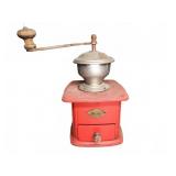 Ha Ha Red Metal and Wood Coffee Grinder