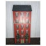 Hand-Painted Wood Cabinet With House Motif