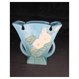 Roseville Pottery Blue Flower Vase 981-9