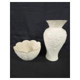Lenox Porcelain Vase and Bowl
