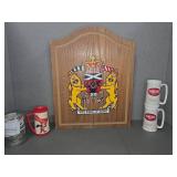 Wood Dartboard Cabinet 20×25 In Closed, 40" Open