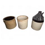 Stoneware Crocks and Jug