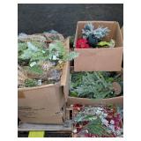 Large Lot Artificial Holiday Florals And Greenery