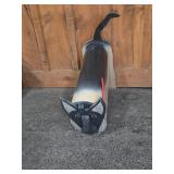 Dog Shaped Painted Metal Mailbox With Wood Accents