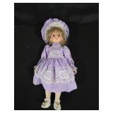 Porcelain Doll With Lavender Dress