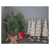 Artificial Pine and Felt Christmas Trees