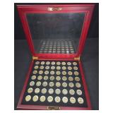 50 State Quarters Collection in Red Display Case